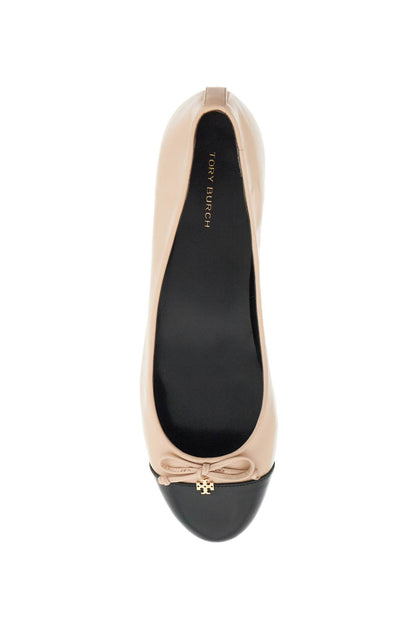 Ballet Flats With Contrasting Toe  - Black