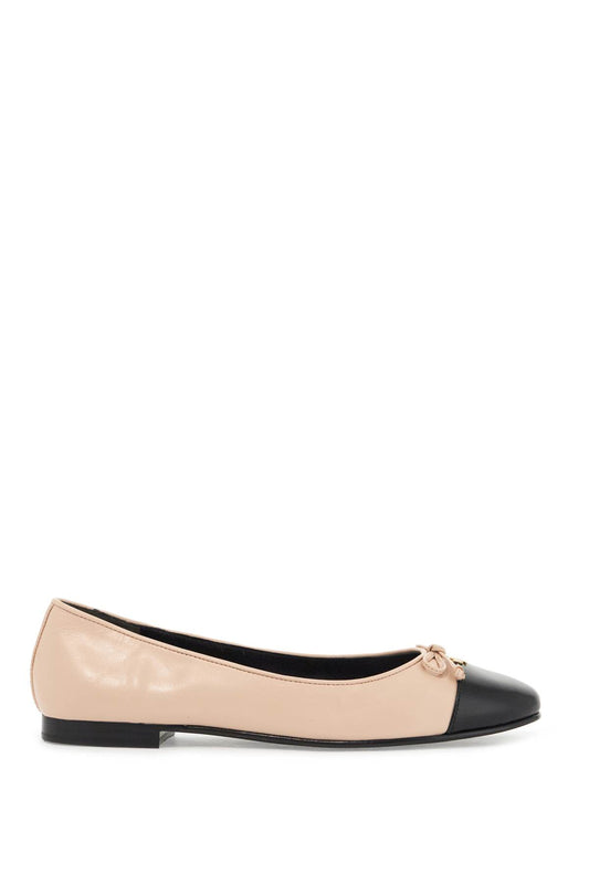 Ballet Flats With Contrasting Toe  - Black