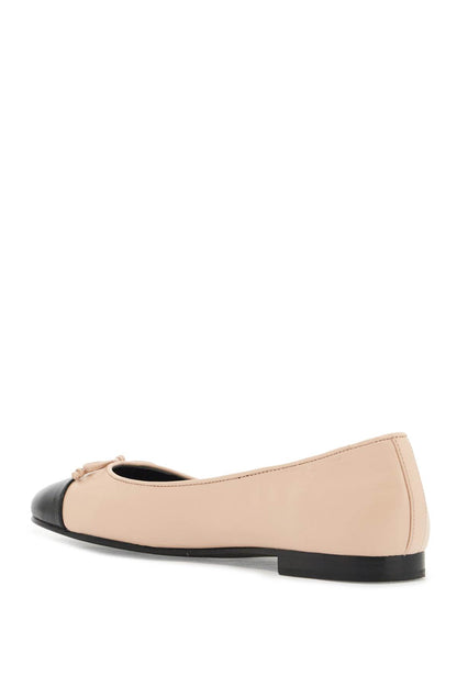 Ballet Flats With Contrasting Toe  - Black