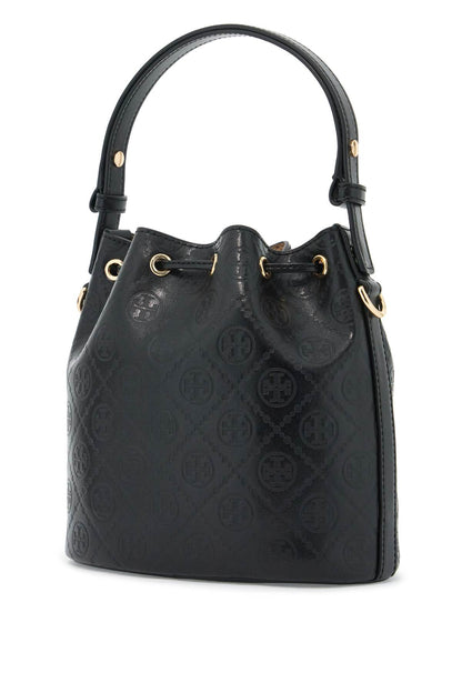 Ma

monogram T Bucket Bag With  - Black