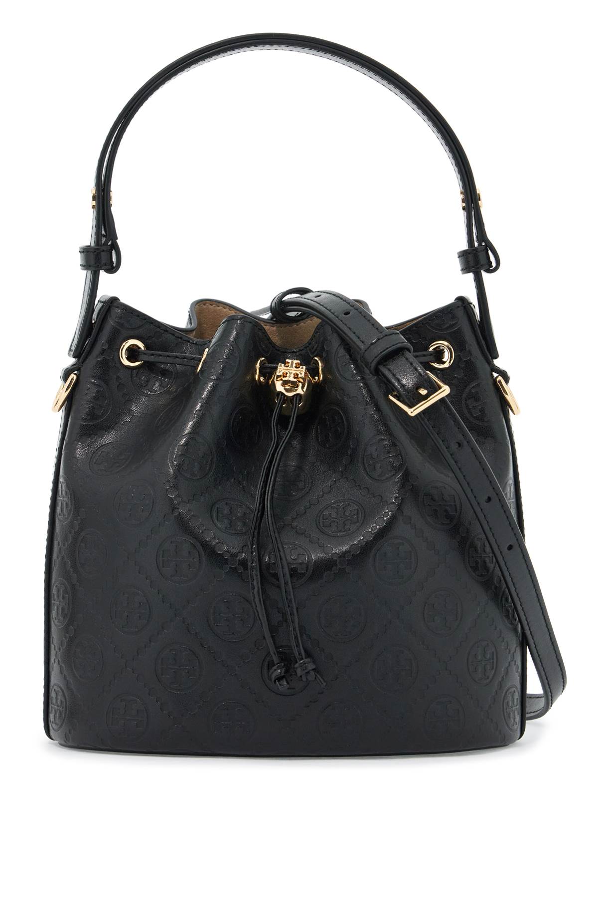 Ma

monogram T Bucket Bag With  - Black