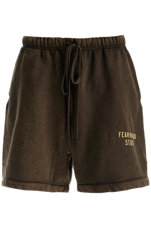 Dark Brown Cotton Sweat Shorts  - Brown