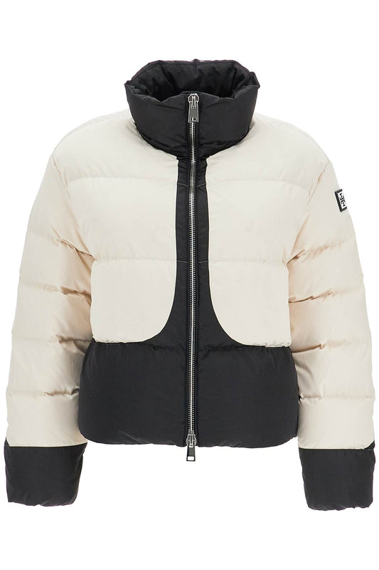 Color Block Down Jacket  - Black