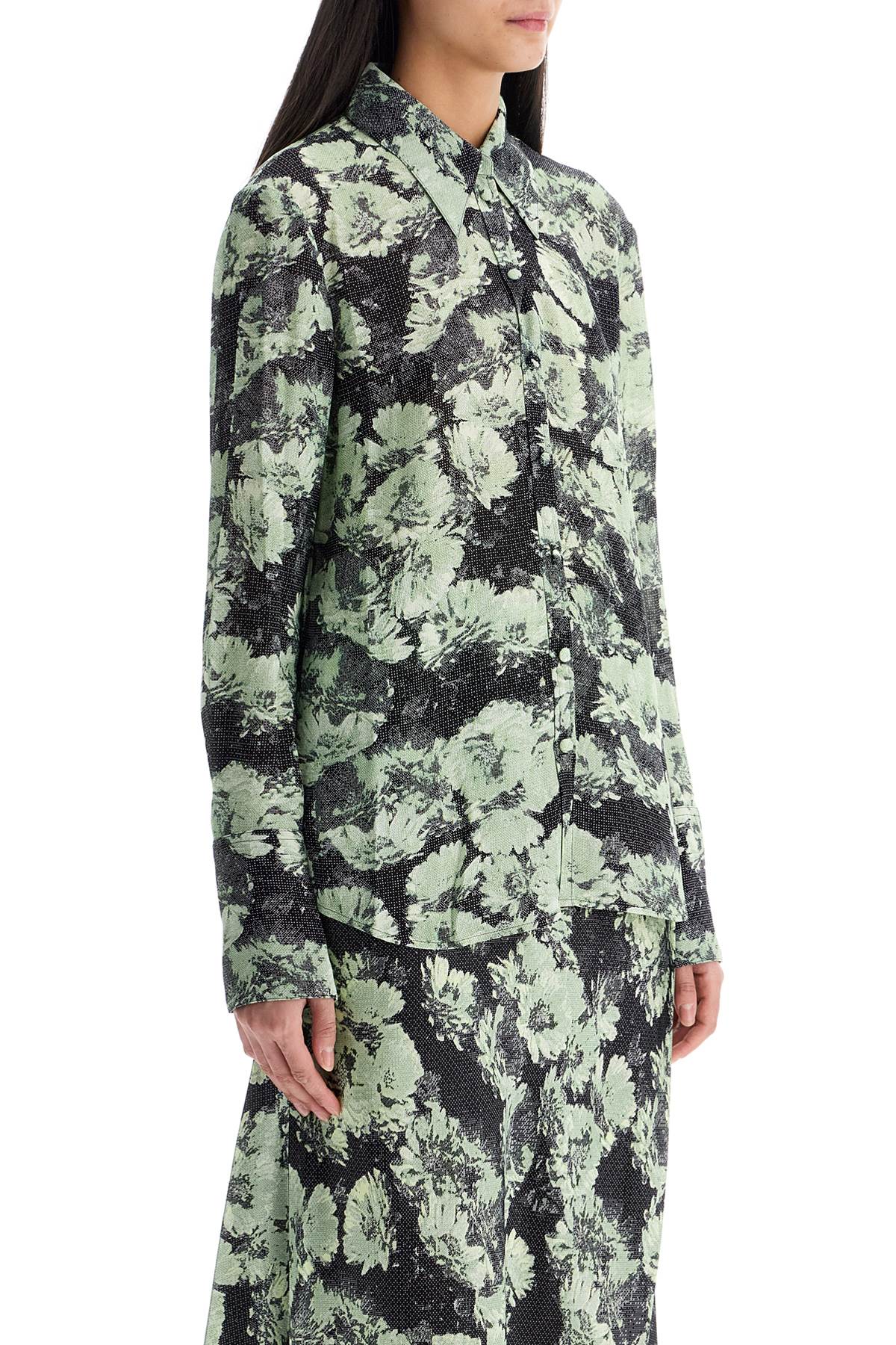 Printed Viscose Shirt  - Green