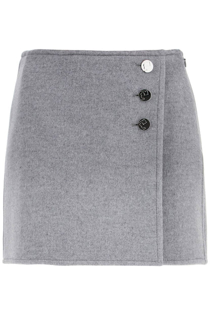 Mini T Monogram Skirt  - Grey