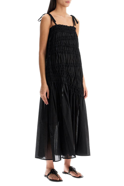 Midi Smock Point Dress In  - Black