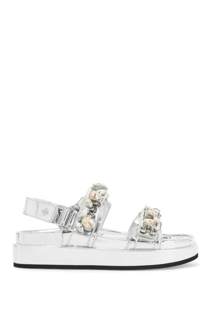 Kira Sports Sandals With Crystals  - Silver