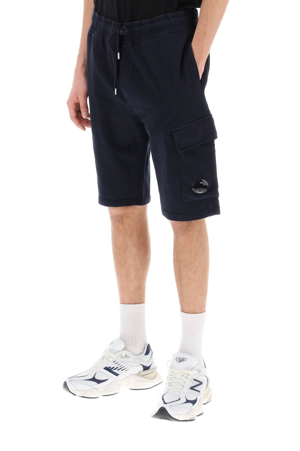 Light Sweatshorts With Cargo Pocket  - Blue