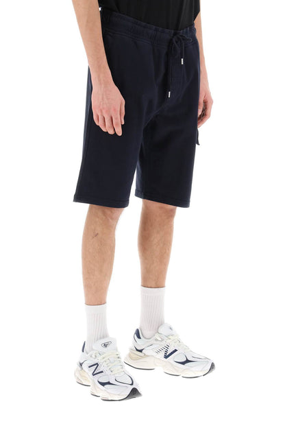 Light Sweatshorts With Cargo Pocket  - Blue