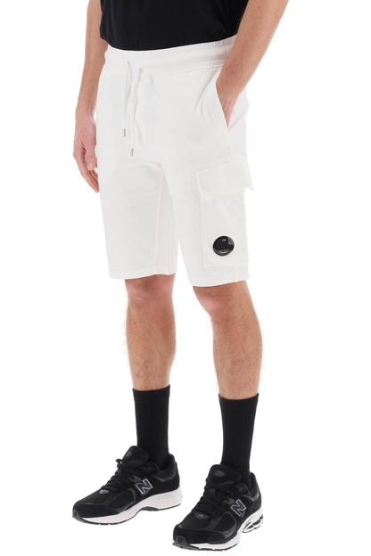 Light Sweatshorts With Cargo Pocket  - White