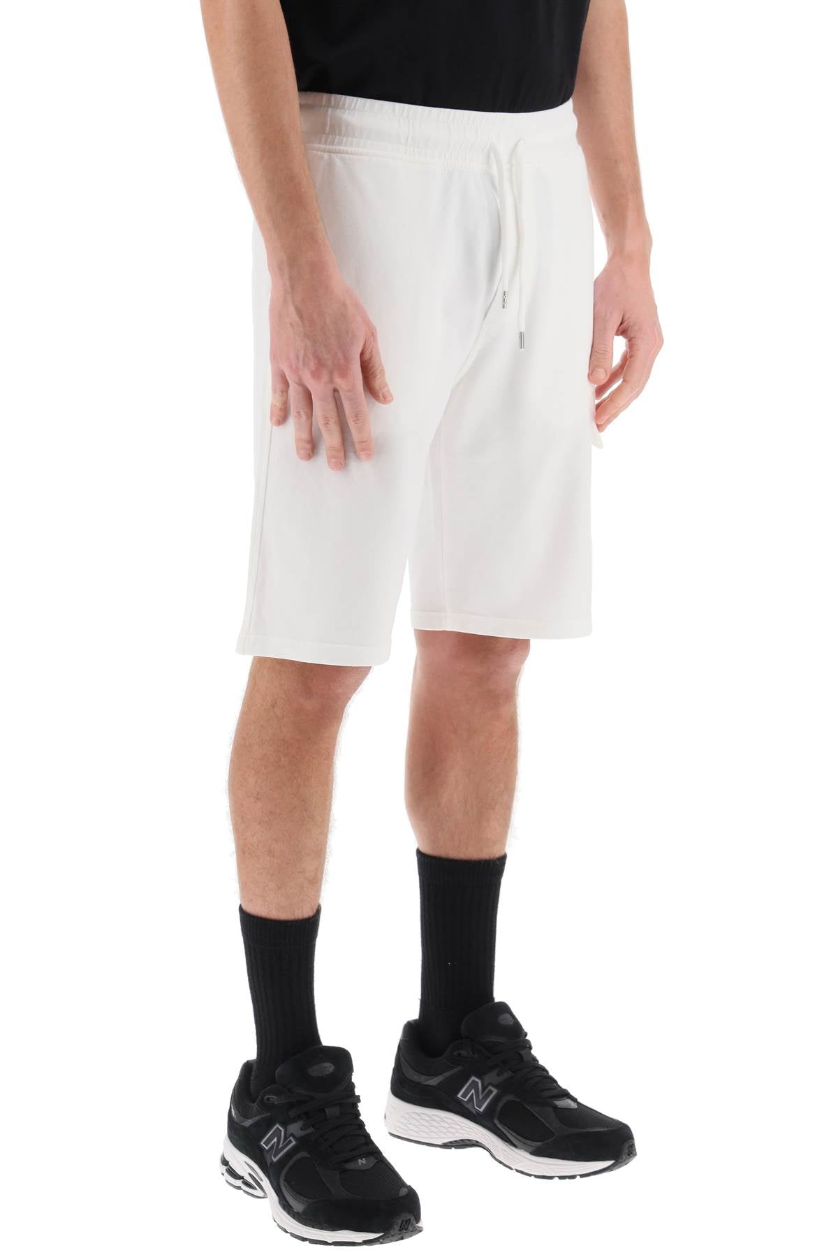 Light Sweatshorts With Cargo Pocket  - White