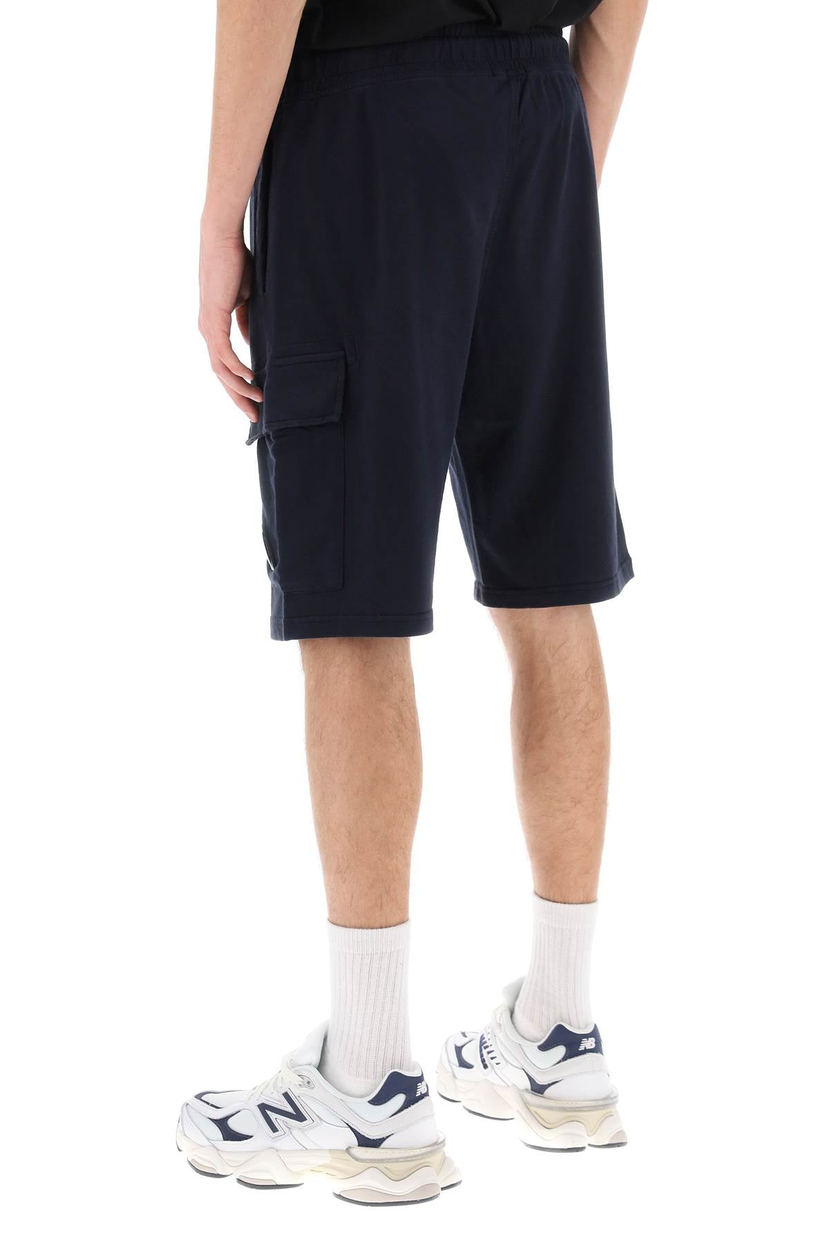 Light Sweatshorts With Cargo Pocket  - Blue