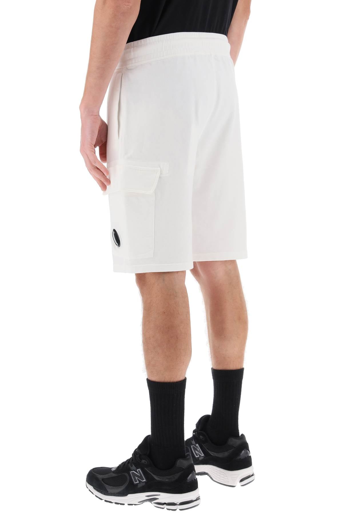 Light Sweatshorts With Cargo Pocket  - White