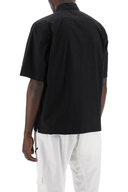 Short-sleeved Poplin Shirt  - Black