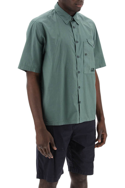 Short-sleeved Poplin Shirt  - Green