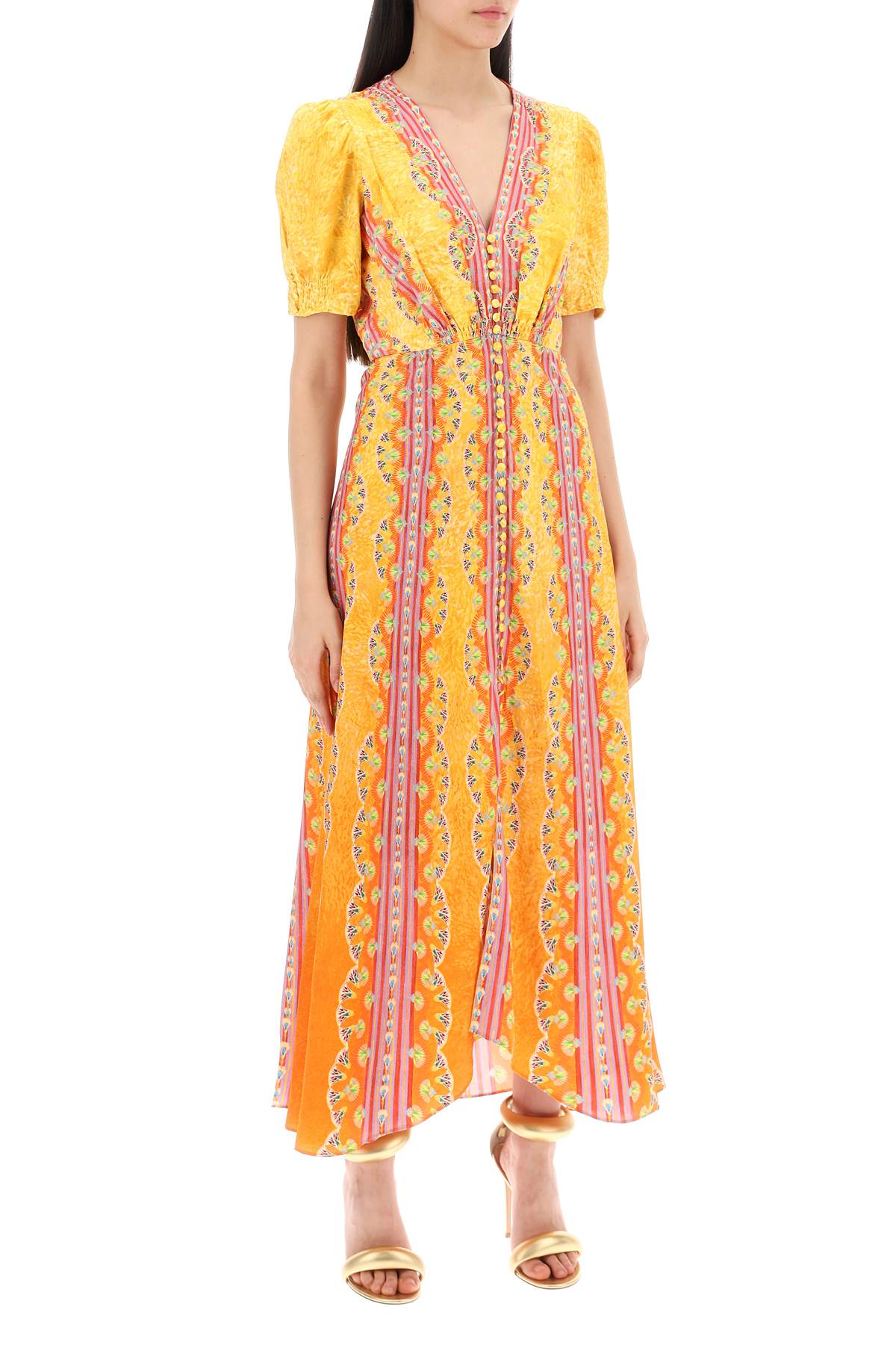 Long Silk Dress Lea In Eight  - Yellow