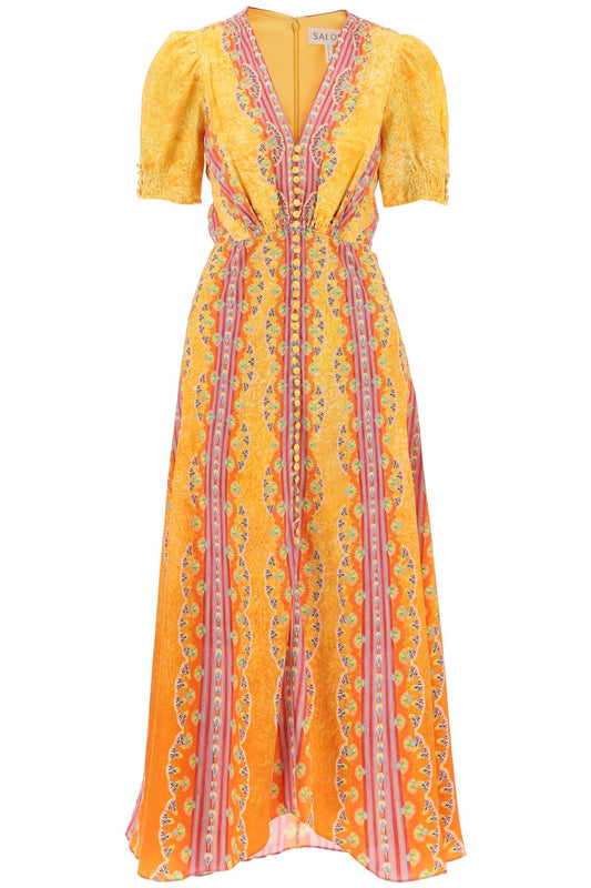 Long Silk Dress Lea In Eight  - Yellow