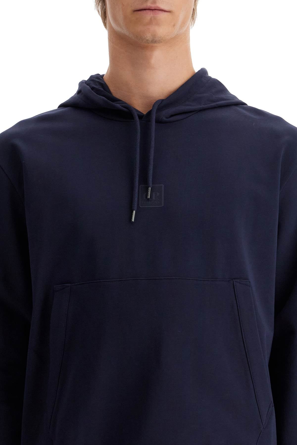 Hooded Sweatshirt In Stretch Jersey  - Blue