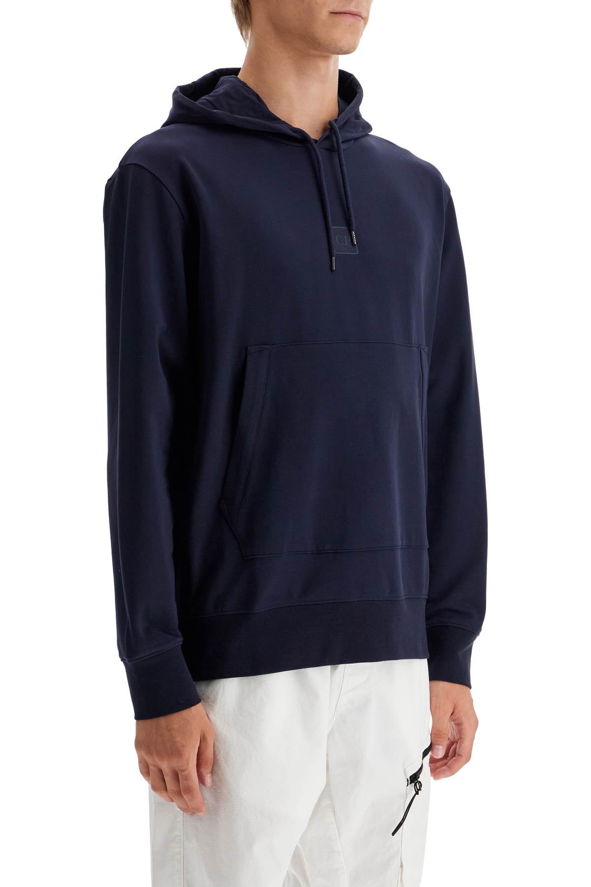 Hooded Sweatshirt In Stretch Jersey  - Blue