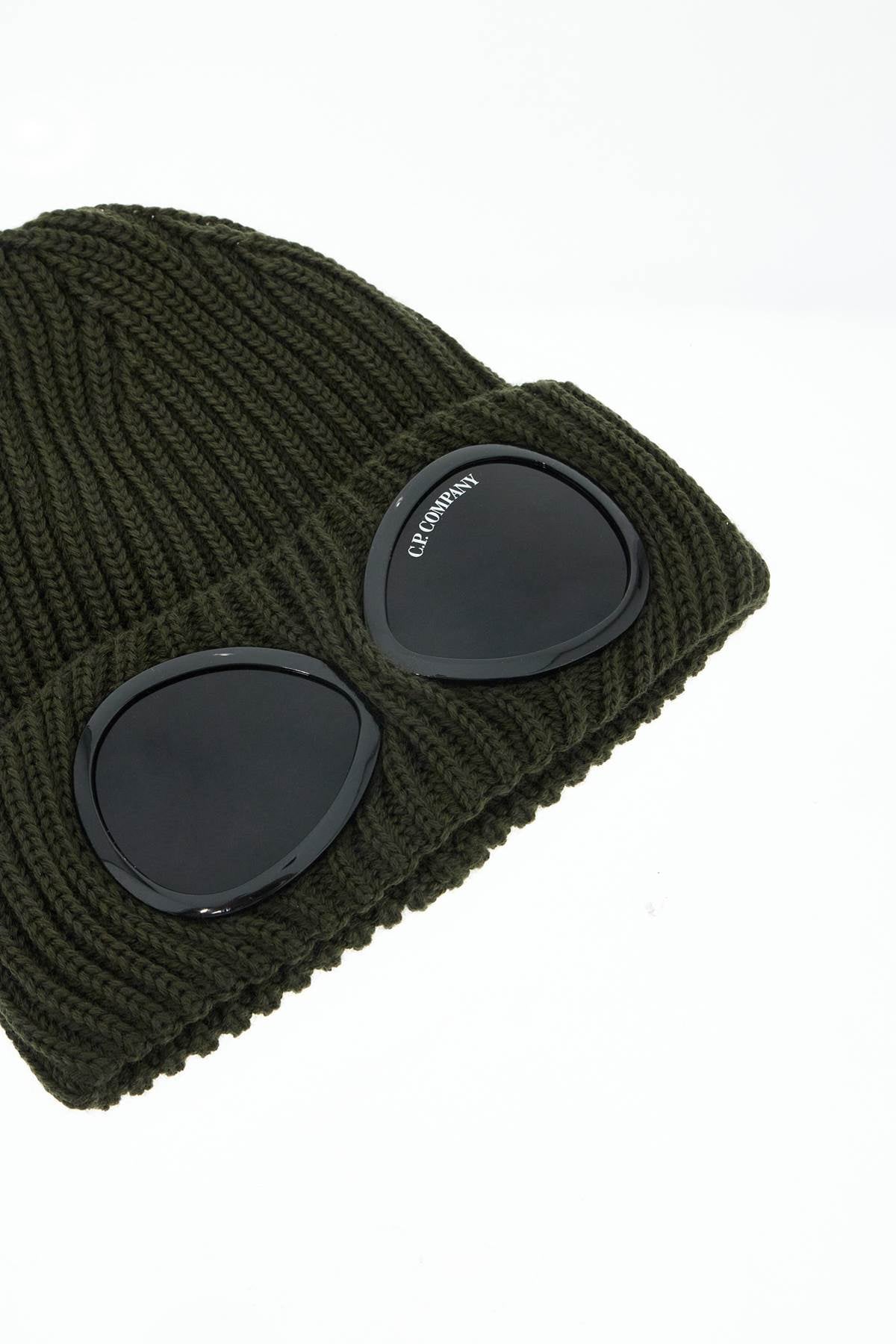 'woolen Beanie Goggle  - Green