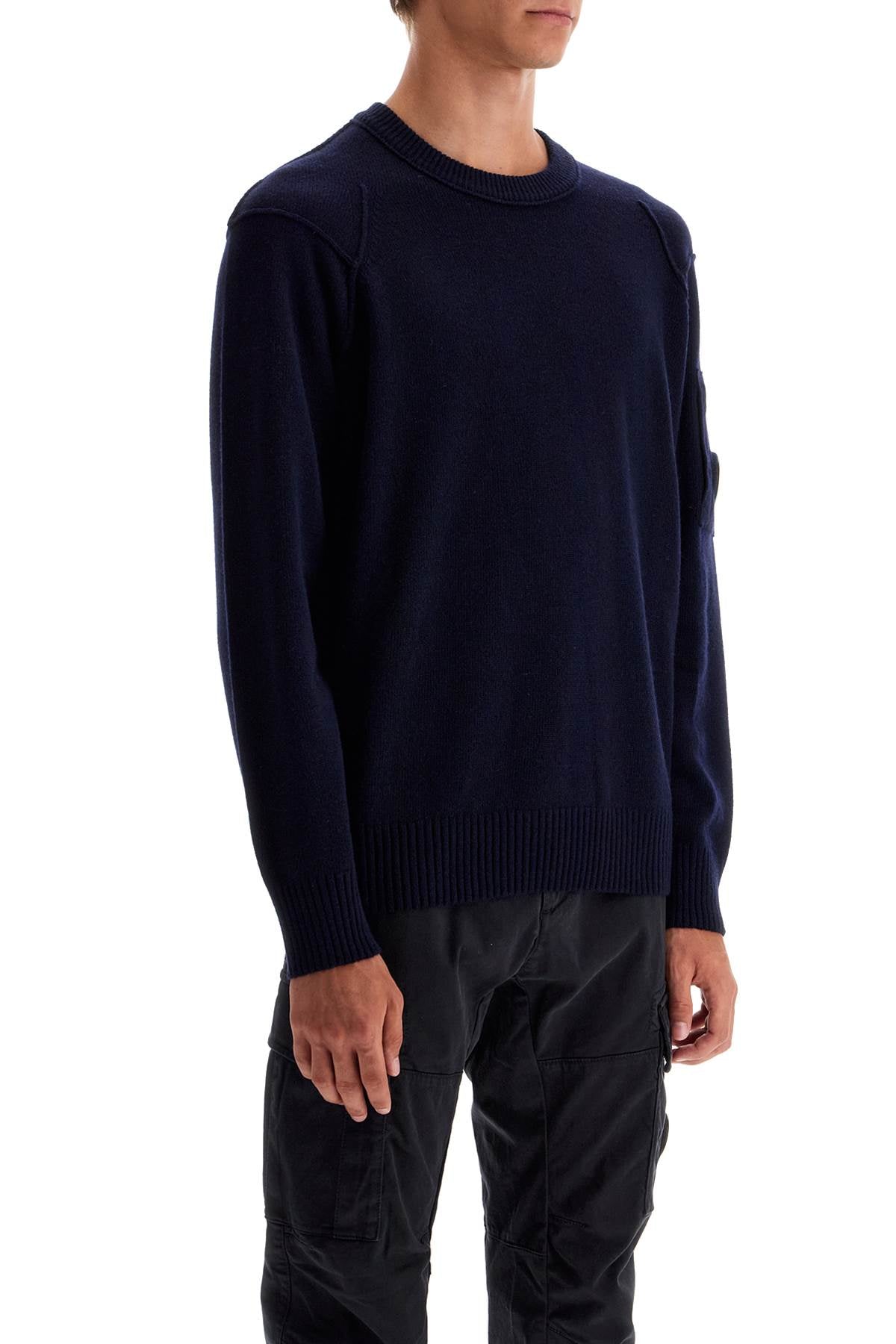 Crewneck Pullover With  - Blue