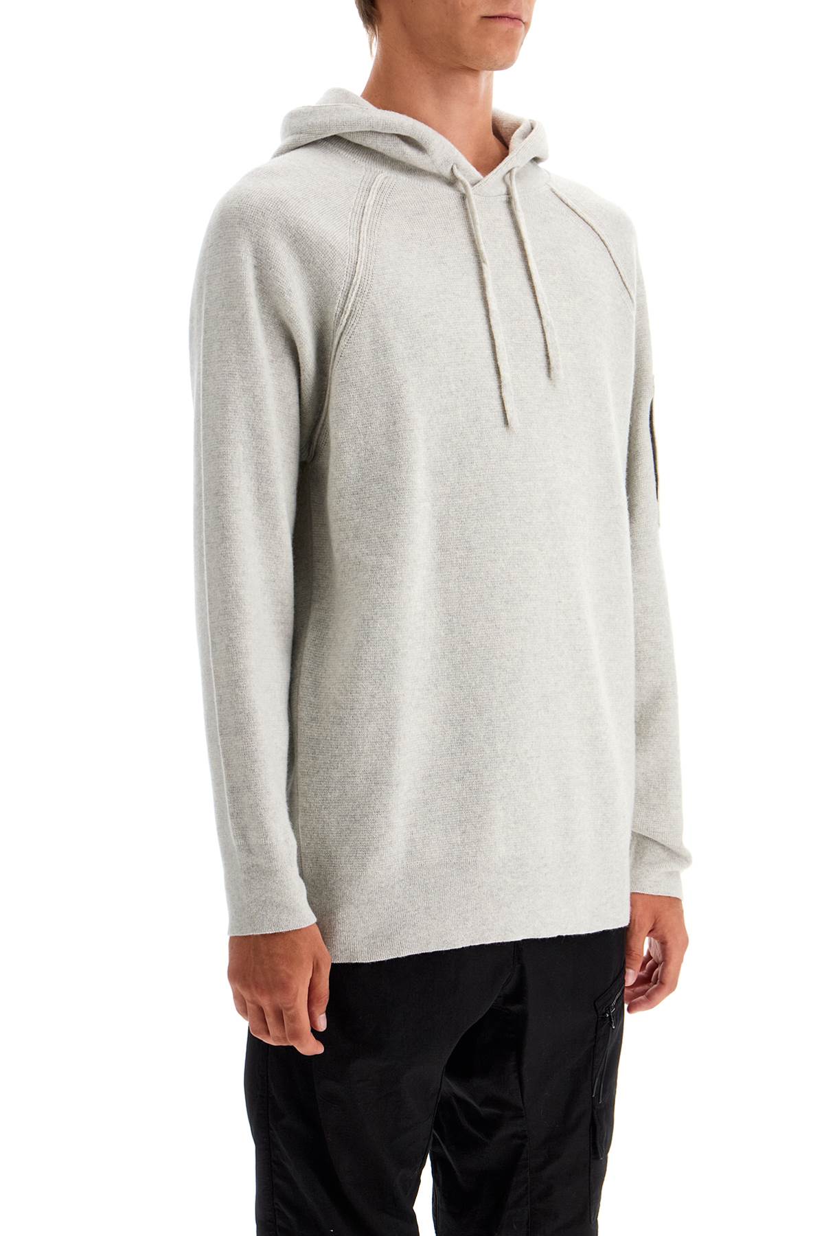 Hooded Sweatshirt In Wool Blend  - Neutro