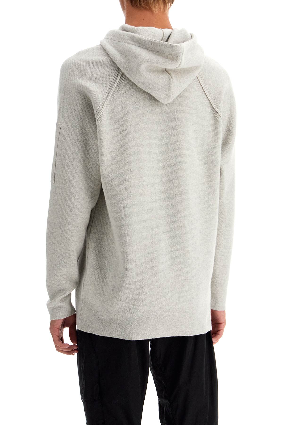 Hooded Sweatshirt In Wool Blend  - Neutro