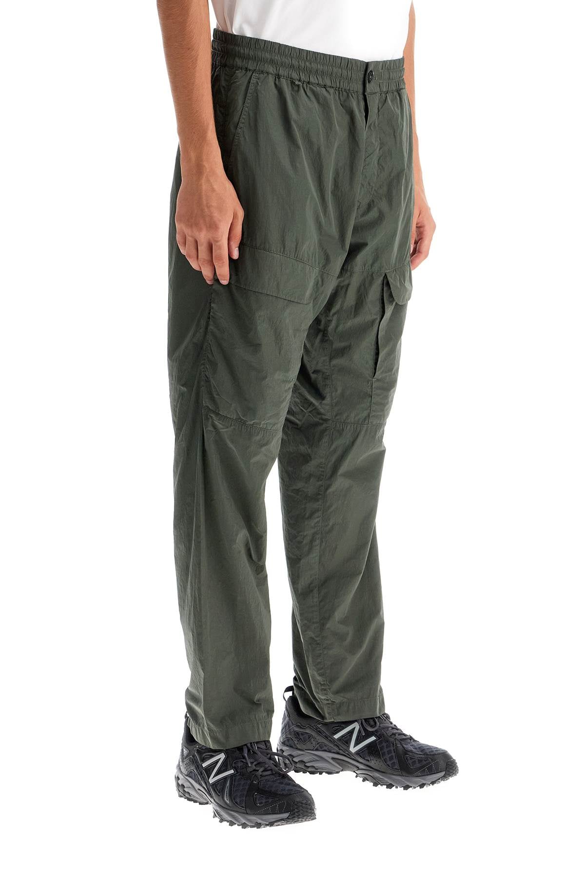 Cargo Pants In Chrome-r Material  - Khaki