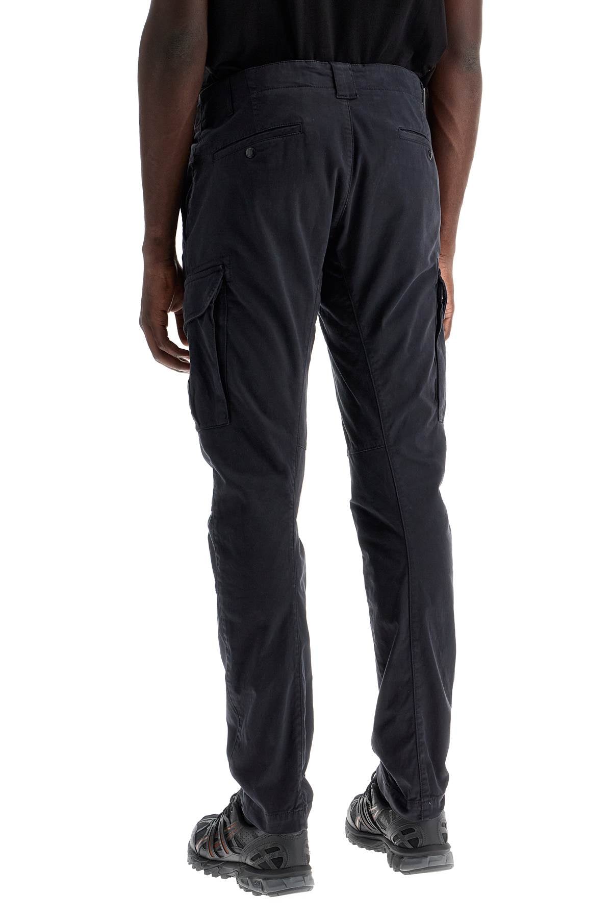 Stretch Satin Cargo Pants In  - Black