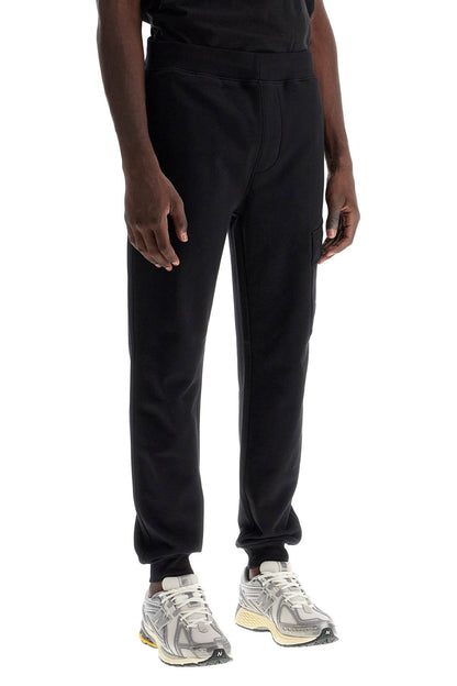 Cargo Sweatpants In Fleece Fabric  - Black