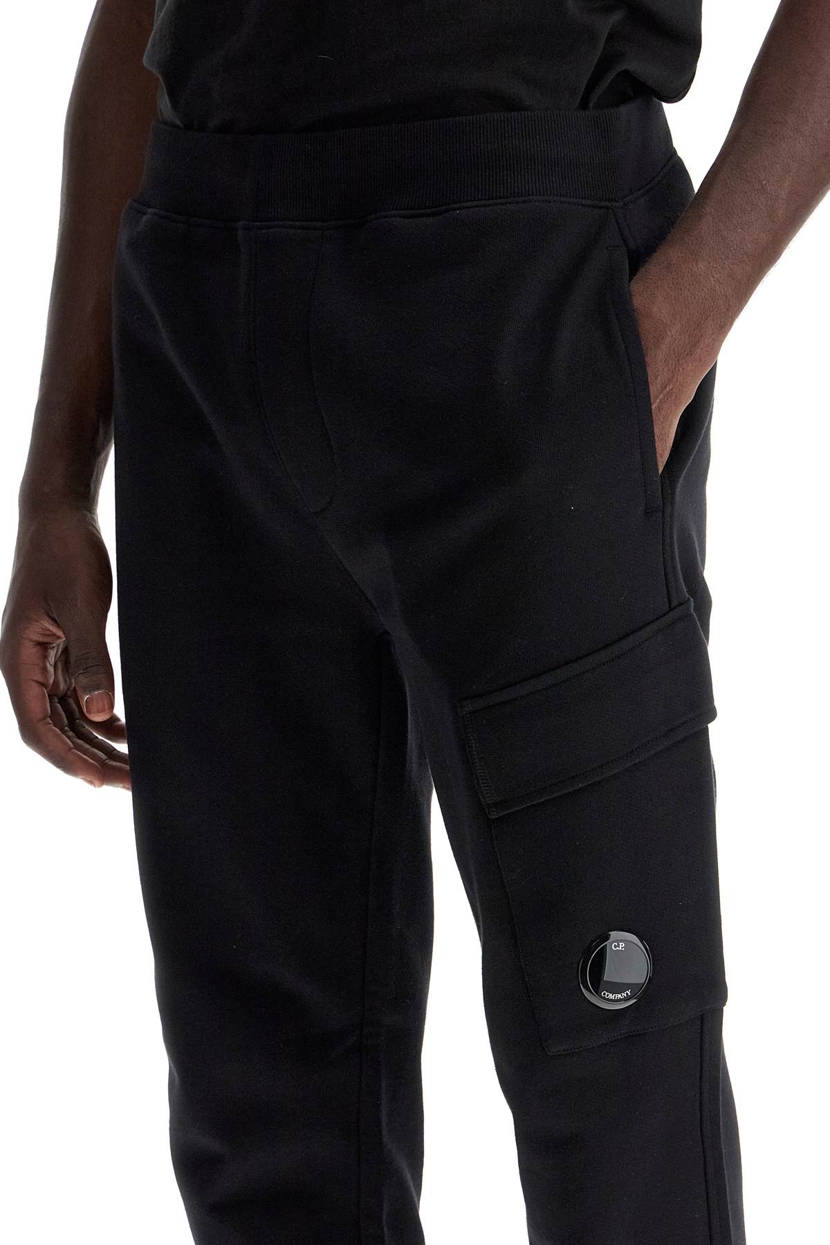 Cargo Sweatpants In Fleece Fabric  - Black