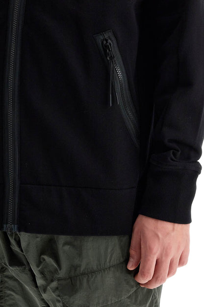 Hooded Zip-up Sweatshirt With  - Black