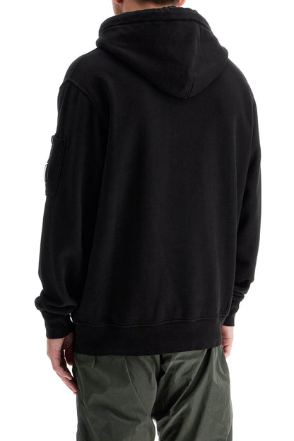 Hooded Sweatshirt With Pocket  - Black