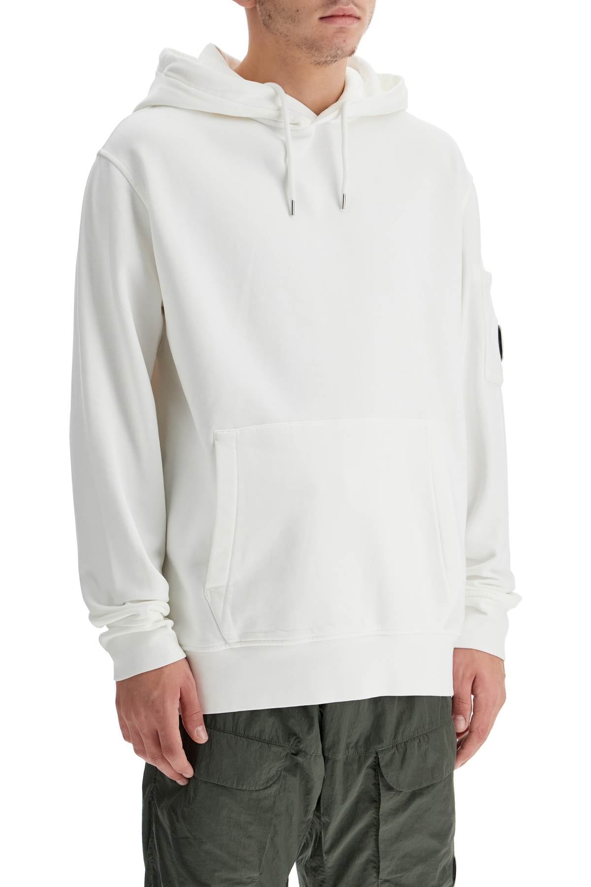 Hooded Sweatshirt With Pocket  - White