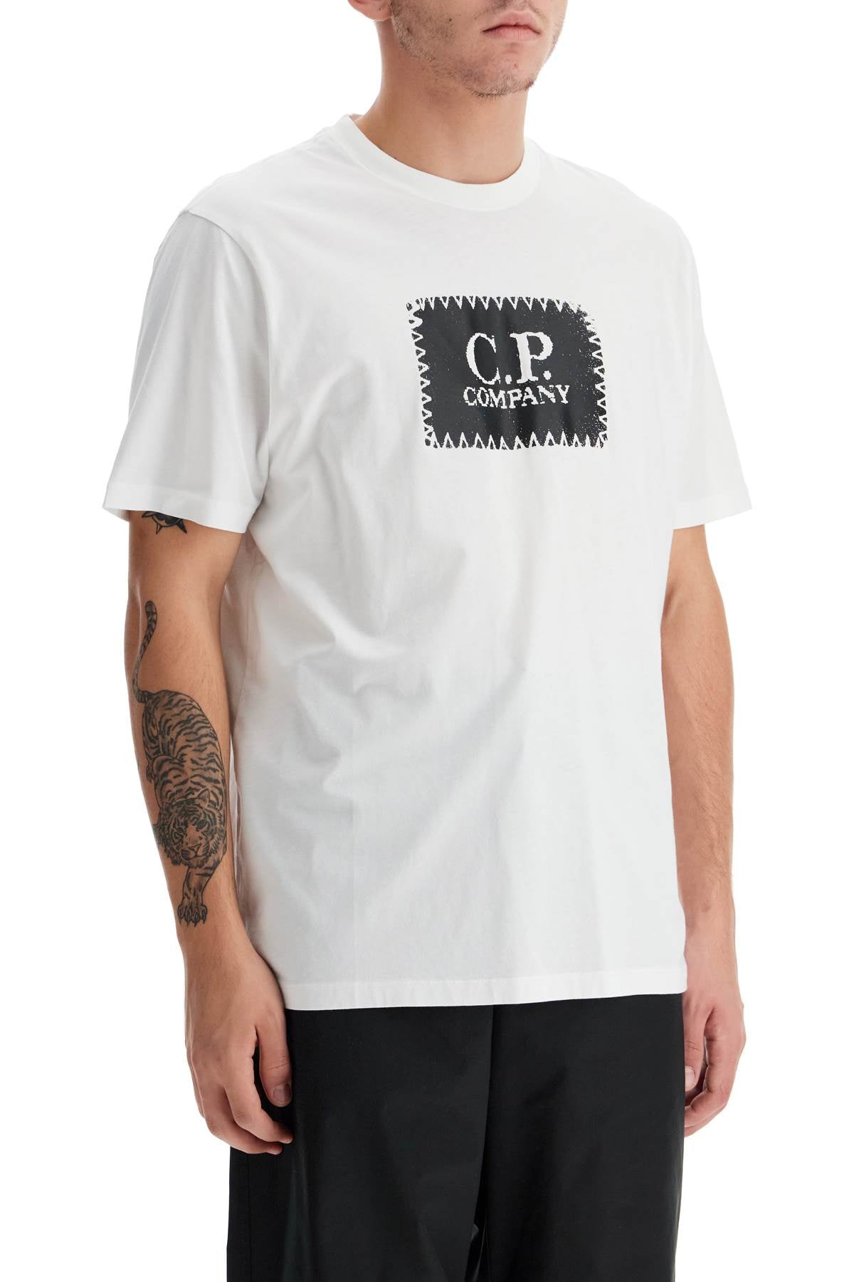 T-shirt With Logo Print  - White