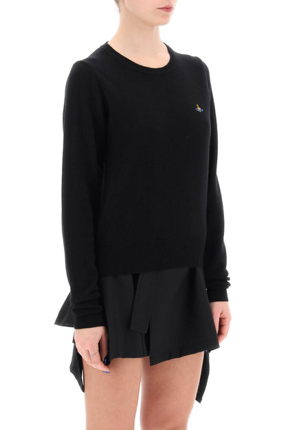 Bea Cardigan With Logo Embroidery  - Black