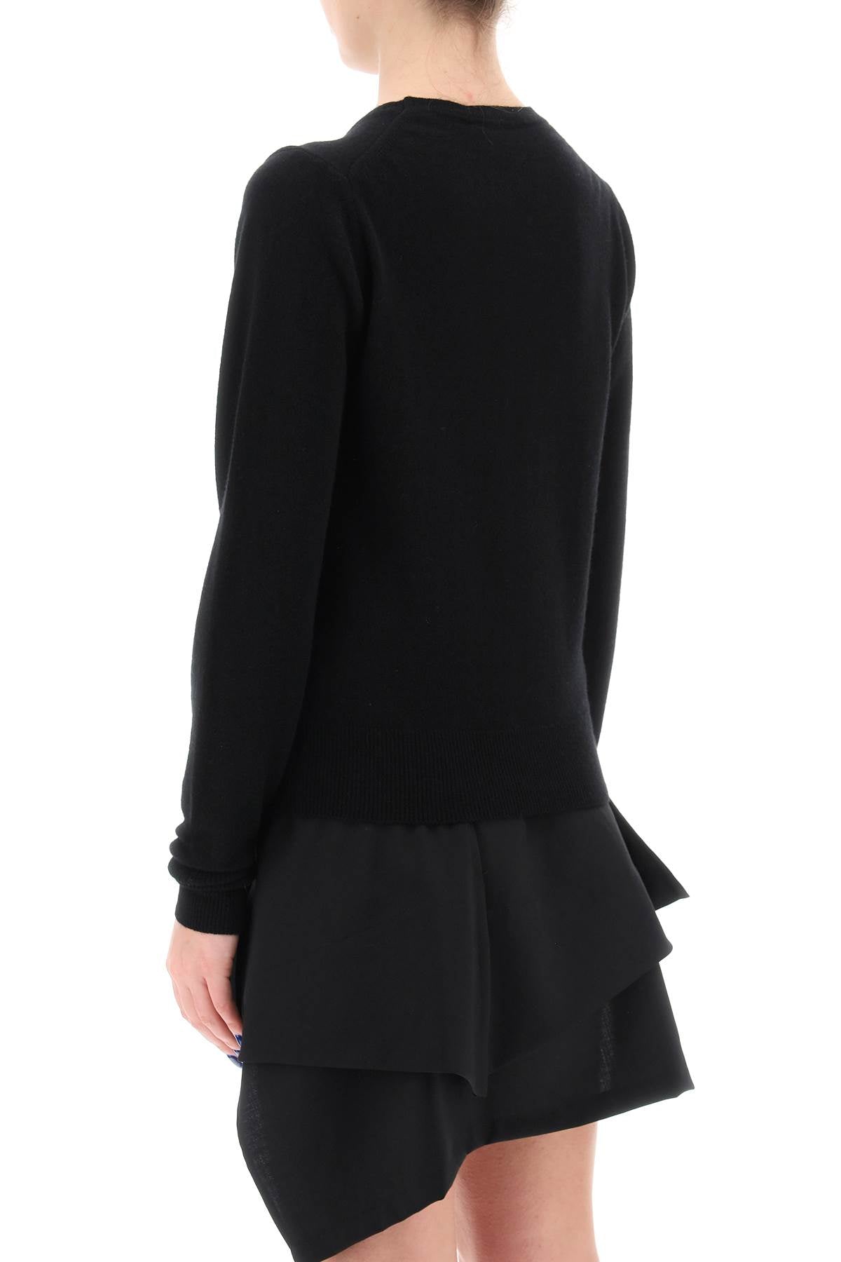 Bea Cardigan With Logo Embroidery  - Black