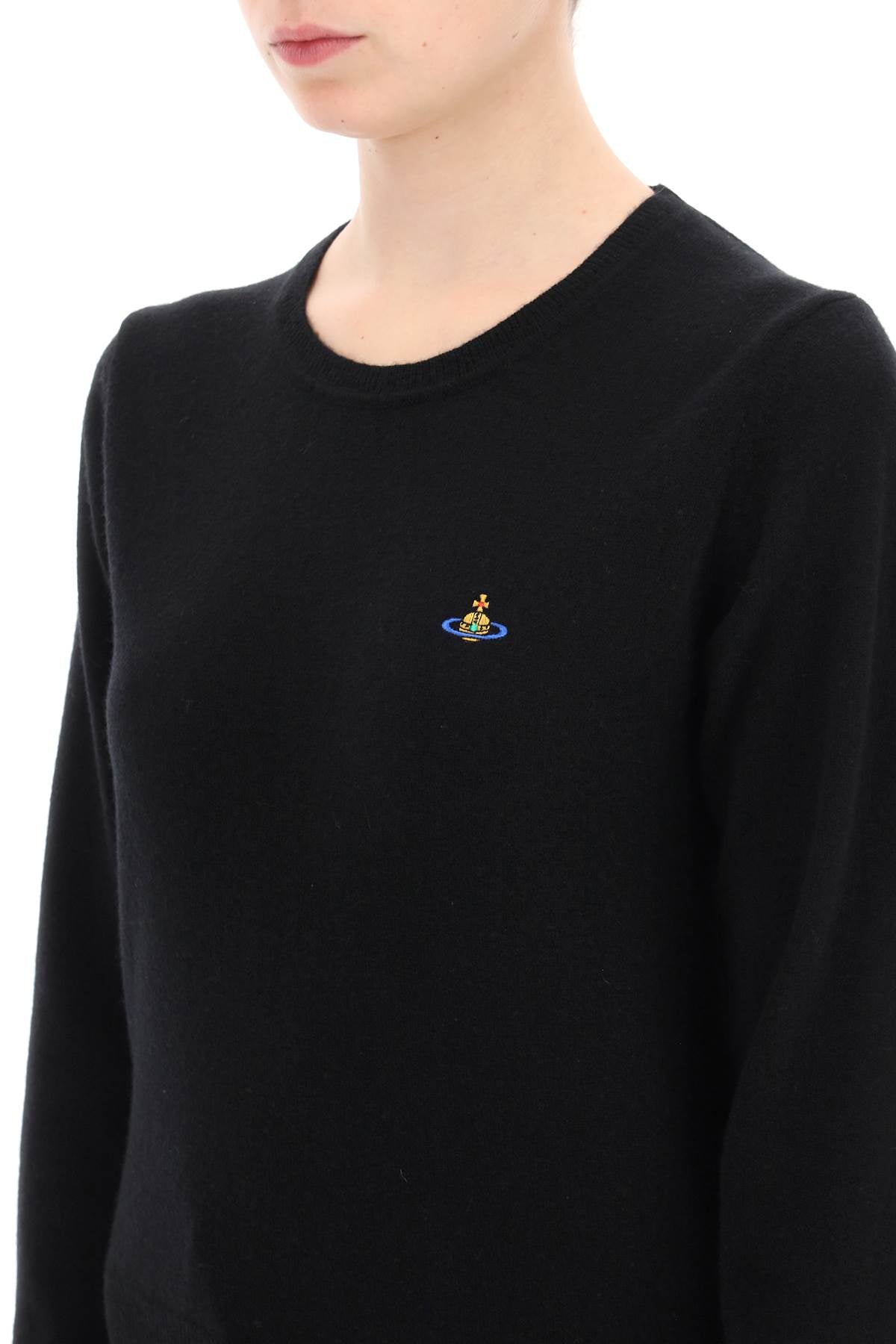 Bea Cardigan With Logo Embroidery  - Black