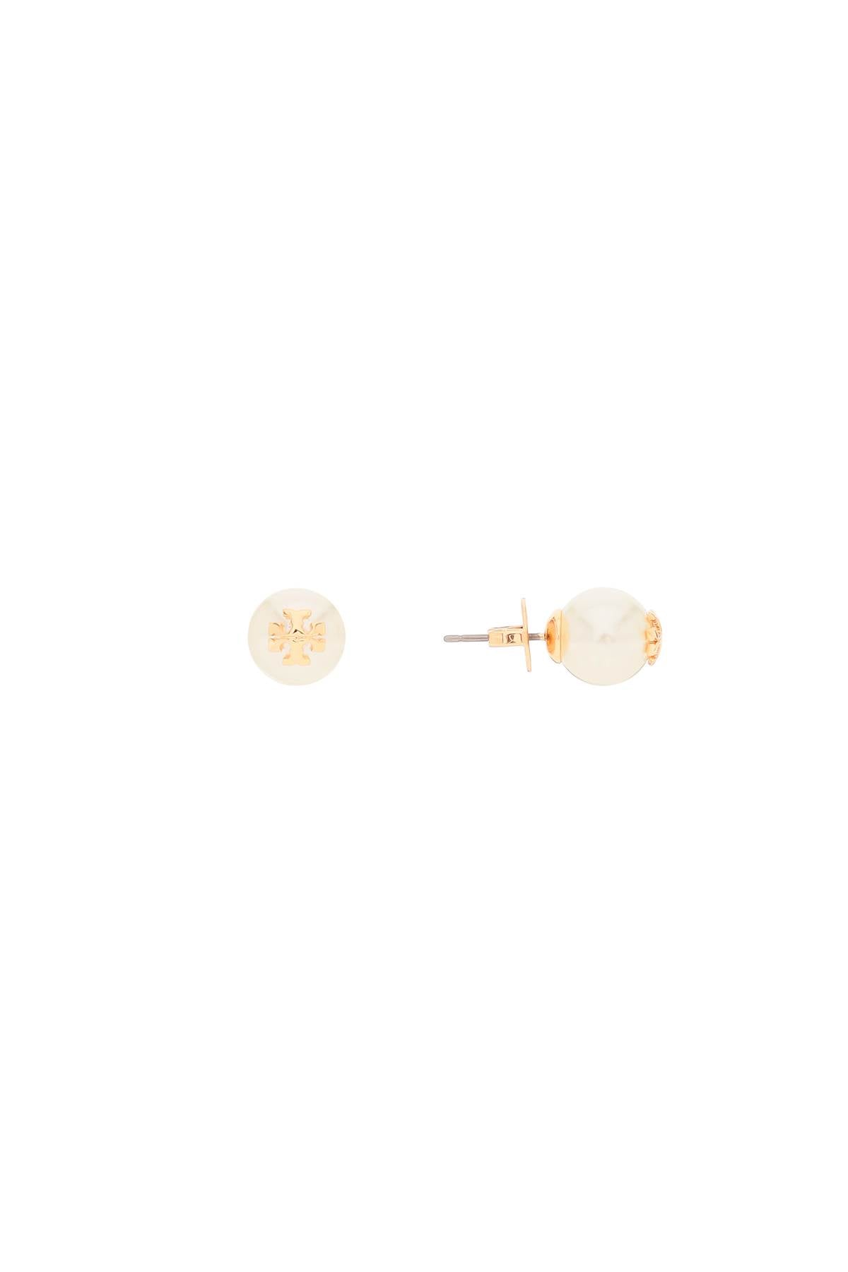 Kira Pearl Earrings With  - White