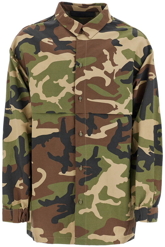 Nylon Camouflage Overshirt For  - Khaki