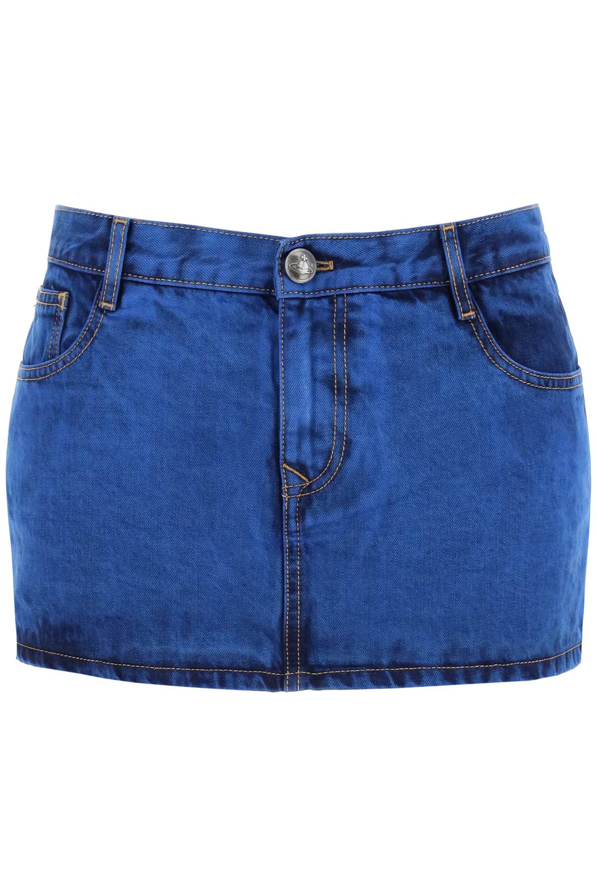 Denim Foam Mini Skirt For  - Blue