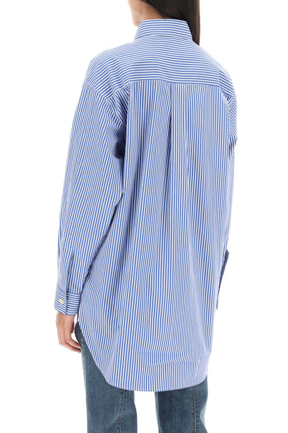 Striped Poplin Shirt  - Bianco