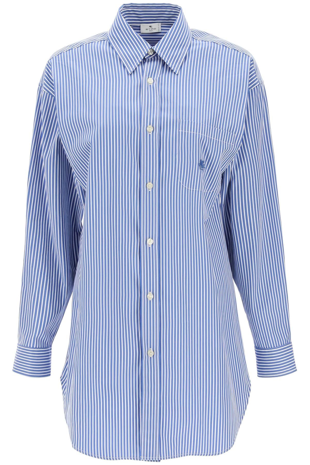 Striped Poplin Shirt  - Bianco