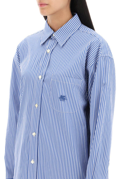 Striped Poplin Shirt  - Bianco