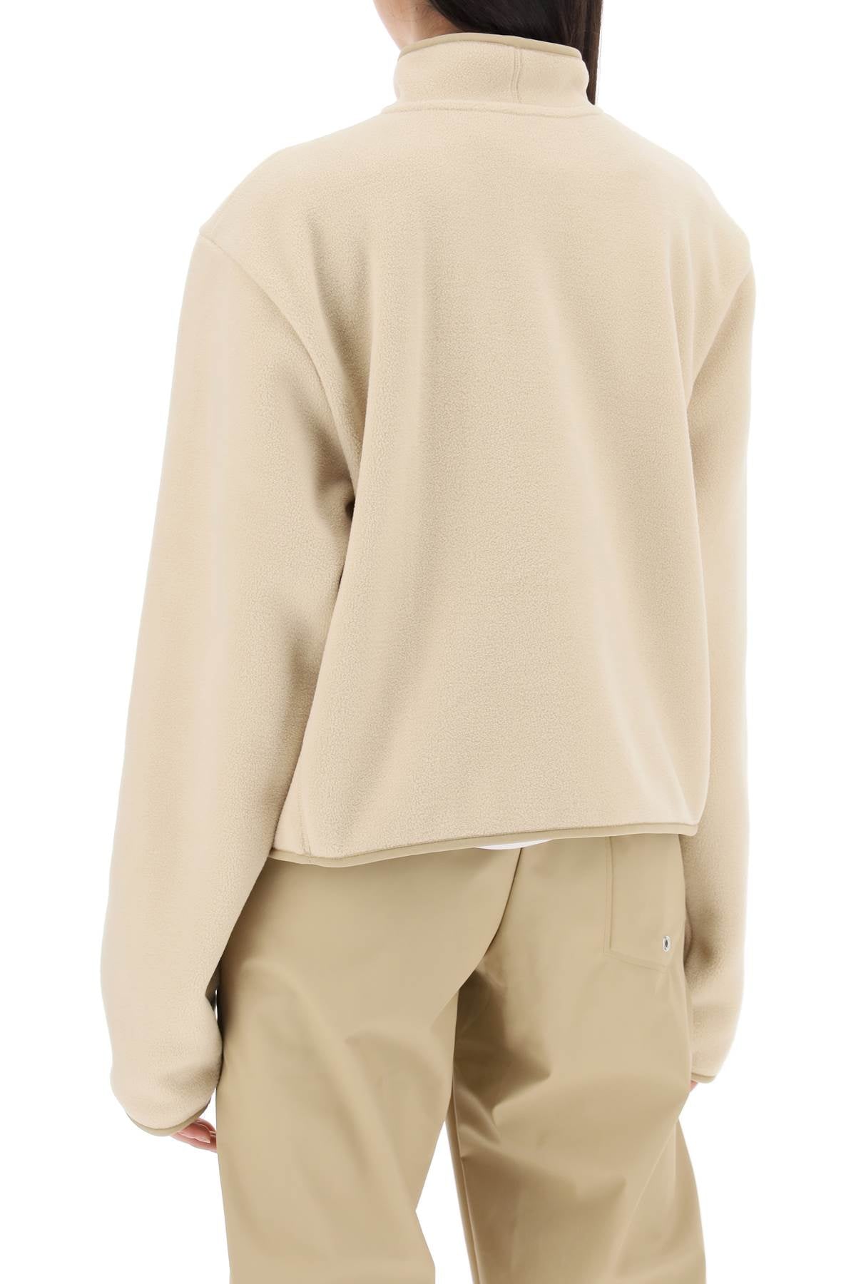 Short Fleece Jacket In Durban Style  - Beige