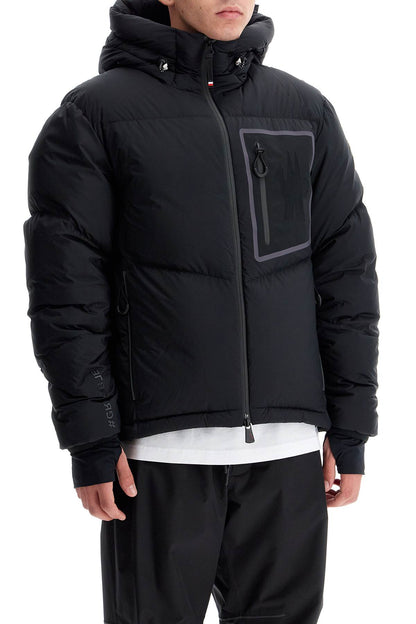 Hooded Down Jacket Mand  - Black