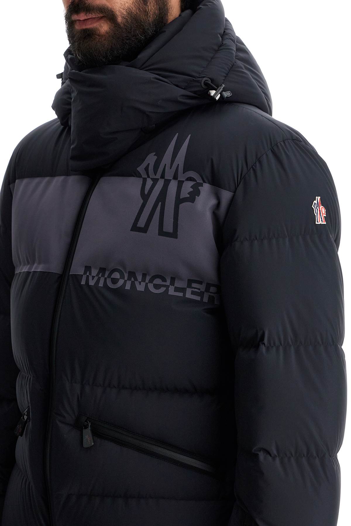 Short Down Jacket With Hood  - Black