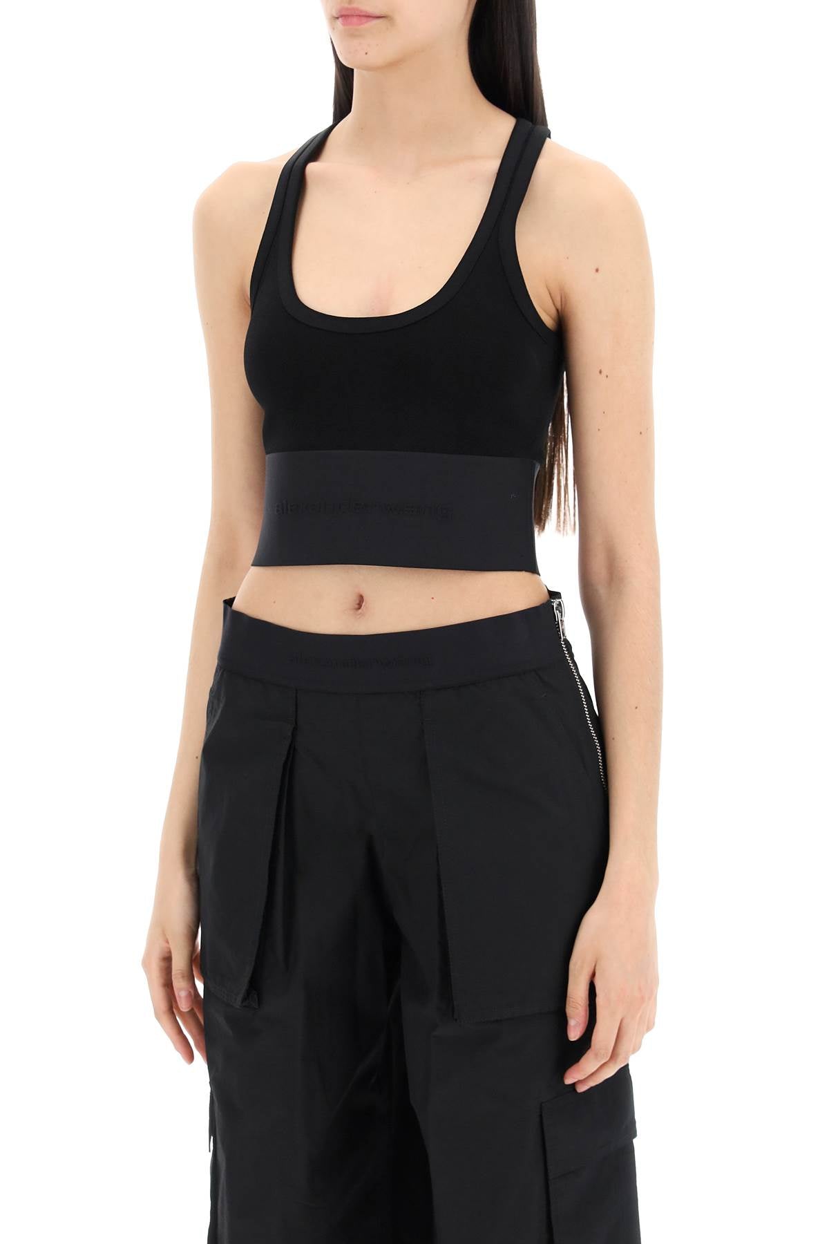 "sport Bra With Branded Band"  - Black