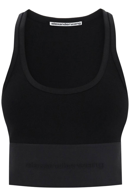 "sport Bra With Branded Band"  - Nero