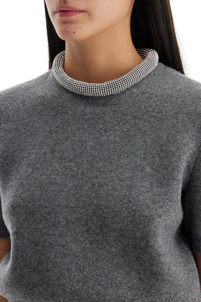 Short-sleeved Pullover With Rh  - Grey